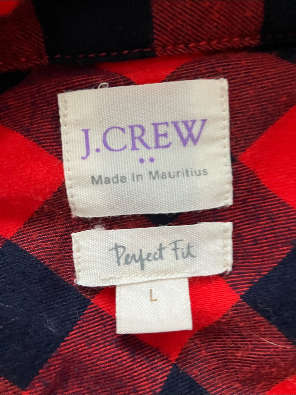 J. Crew Factory Women’s Bundle of 2 Gray and Red Perfect Flannel Shirt - Large - Picture 3 of 9